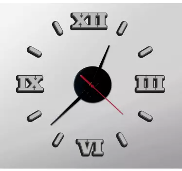 římská čísla se stíny nástěnné hodiny samolepka - TenStickers
