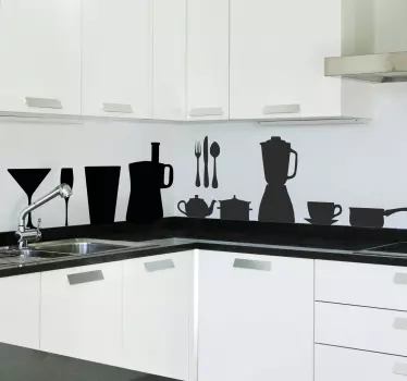 Kitchen Silhouettes Wall Sticker - TenStickers