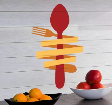 Sticker keuken vork en lepel - TenStickers