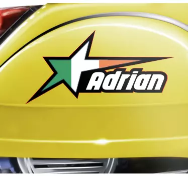 Ireland flag and custom name motorcycle decal - TenStickers