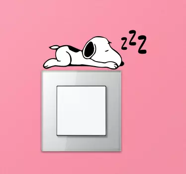 Stopcontact sticker Snoopy slapen - TenStickers