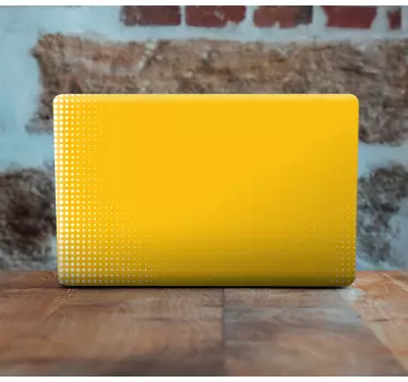 Original yellow halftone lines laptop skin - TenStickers