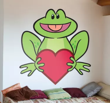 Sticker enfant illustration grenouille coeur - TenStickers