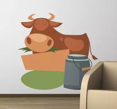 çocuklar süt ineği duvar sticker - TenStickers