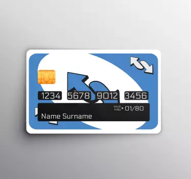 Uno blå kortspil kreditkort klistermærker - TenStickers