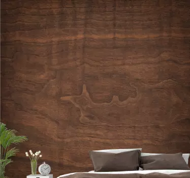 Naklejka na ścianę wydruki Ciemne drewno mahoniowe - TenStickers