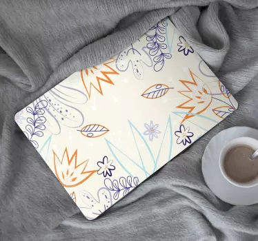 Flori abstracte desenând skin-uri pentru laptop - TenStickers