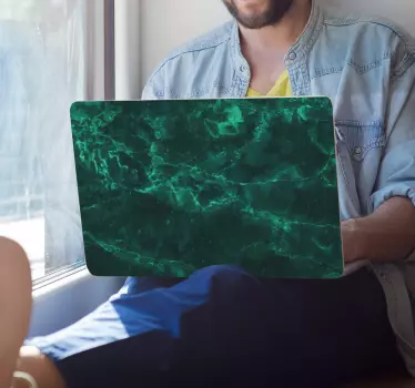 Piele de laptop textură marmură verde - TenStickers
