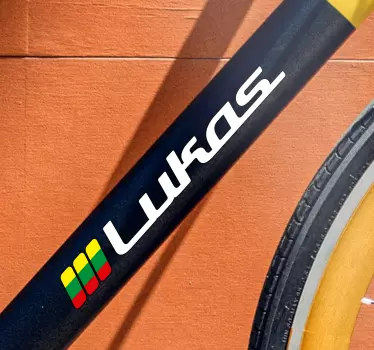 Lietuvos vėliava pasirinktinis pavadinimas dviračių lipdukas - „Tenstickers“