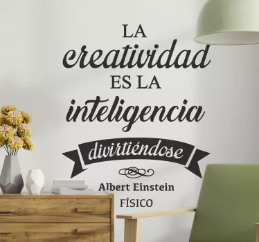 Vinilo frase creatividad Einstein - TenVinilo