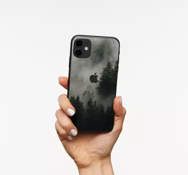 Tmavý mlhavý les krajina iphone obtisk - TenStickers