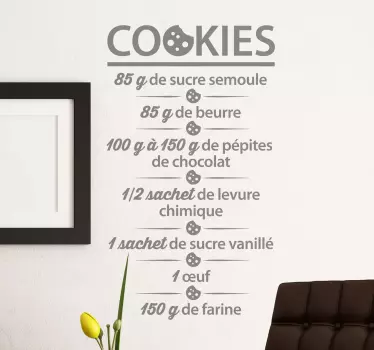 Sticker recette cookies - TenStickers