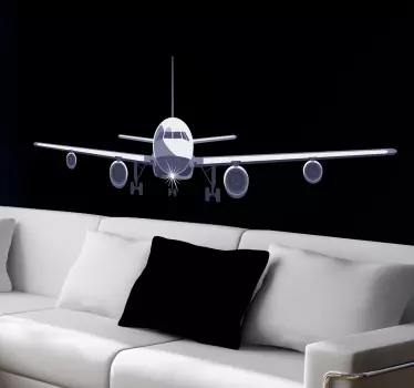 Naklejka dekoracyjna samolot pasażerski - TenStickers
