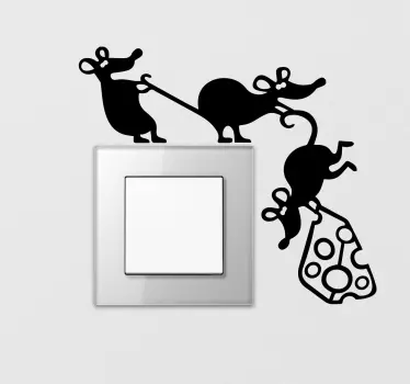 Lichtschalter Symbol Aufkleber Mäusekäse mission - TenStickers
