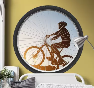 Bicycle wheel with photo cycling sticker - TenStickers