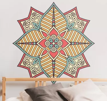Colorful feathers realistic mandala sticker - TenStickers