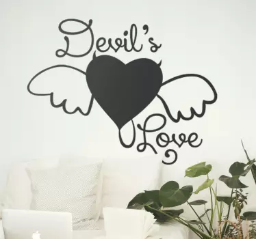 Devil's Love Heart Wall Sticker - TenStickers