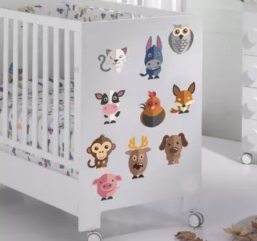 Sticker infantil colección diversos animales - TenVinilo