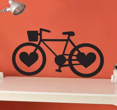Szerelem szív kerékpár kerekek matrica - TenStickers