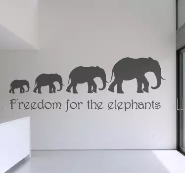 Sticker mural freedom for elephants - TenStickers