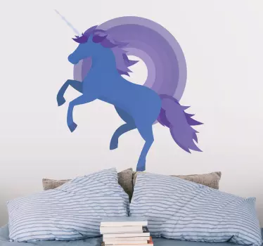 Blue and purple unicorn form illustration decal - TenStickers