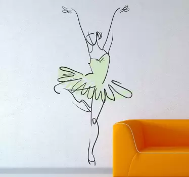 Autocollant mural esquisse ballerine - TenStickers