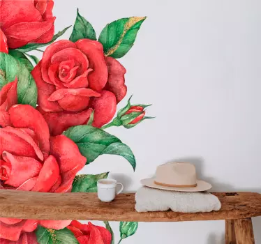 Haning big roses flower wall decal - TenStickers