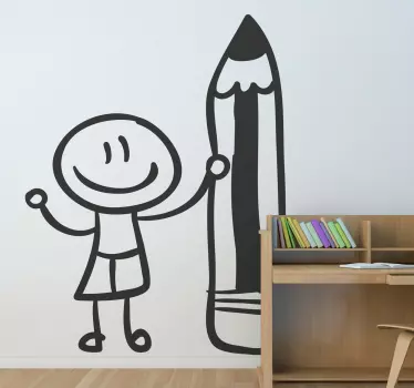 Kind mit Bleistift Aufkleber - TenStickers