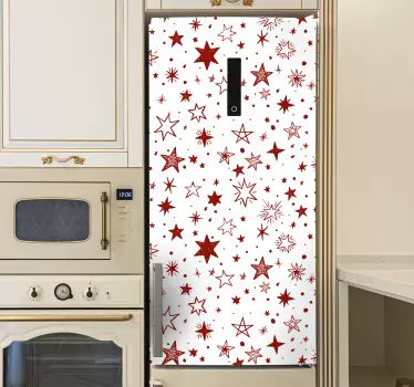 Autocolante para frigorífico Estrela vermelha em aquarela - TenStickers