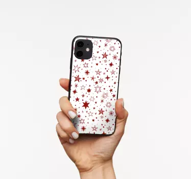 Red watercolour star iPhone sticker - TenStickers