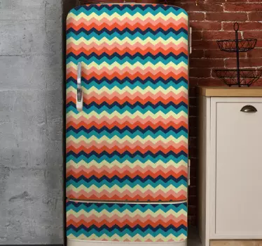 Multicolor zig zag design fridge sticker - TenStickers