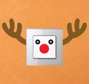 Rudolph Reindeer Light Switch Sticker - TenStickers