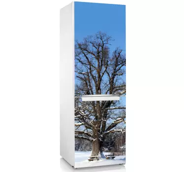 Kış ağaç buzdolabı sticker - TenStickers