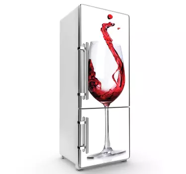αυτοκόλλητο ποτήρι ψυγείο κρασιού - TenStickers