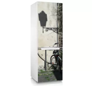 Kühlschrank Aufkleber Gaudilaterne und Fahrrad - TenStickers