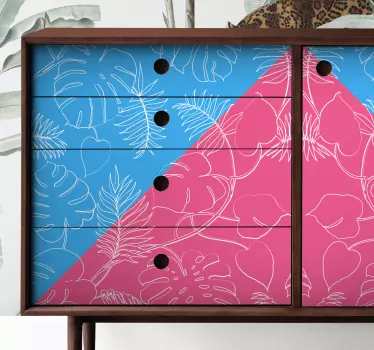 Pink and blue color blocks furniture decal - TenStickers