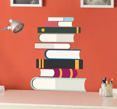 Sticker kinderen stapel boeken - TenStickers