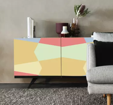 Klebefolie Möbel Pastell geometrische farbblöcke - TenStickers