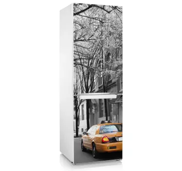 Sticker frigo taxi jaune New York - TenStickers