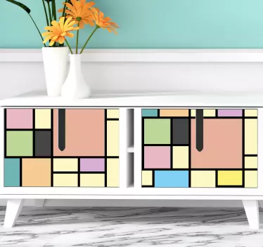 Patchwork color blocks furniture sticker - TenStickers