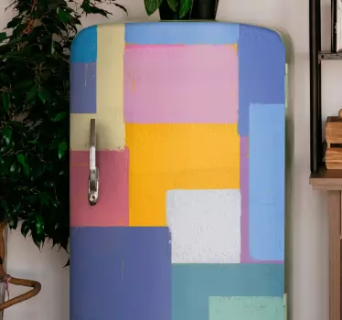 Abstract painting colorful squares fridge decal - TenStickers