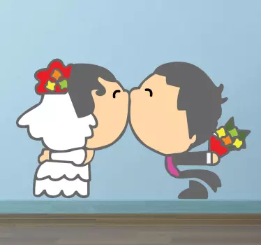 Ehepaar Kuss Aufkleber - TenStickers