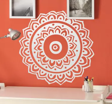 Indian Floral Mandala Wall Sticker - TenStickers