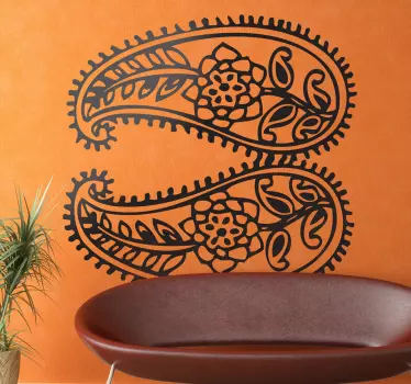 Decorative Indian Motifs Wall Sticker - TenStickers