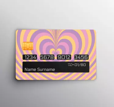 Psychedelic groovy heart credit card decal - TenStickers
