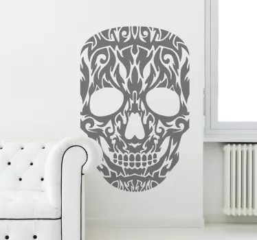 Tribal Skull Mask Wall Sticker - TenStickers