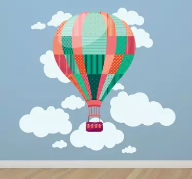 Aeronavă de perete cu balon cu aer cald - TenStickers