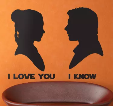 Sticker silhouette Leia en Han Solo - TenStickers