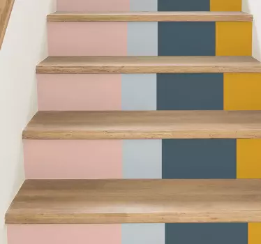 Modern colors blocks design stairs decal - TenStickers