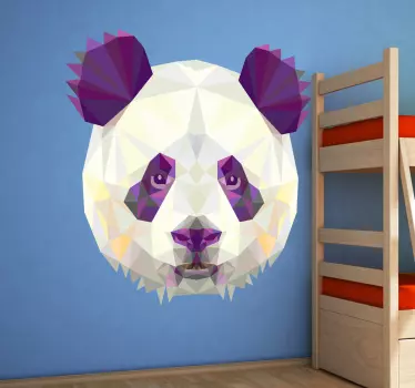 Geometric Panda Bear Head Decal - TenStickers